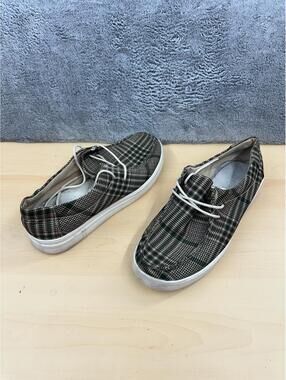 Plaid Casual Sneakers with White Soles